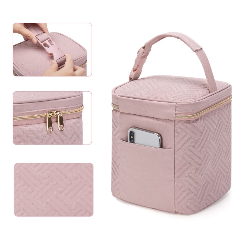 Fasrom Breastmilk Cooler Bag with Ice Pack Fits 4 Large Baby Bottles up to 9 Ounce, Insulated Baby Bottle Bag for Nursing Moms Daycare or Travel, Easily Attaches to Stroller, Pink (Patent Design) - Image 4